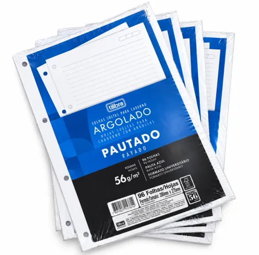 Kit 4 pacotes de folhas p/ fichário Tilibra