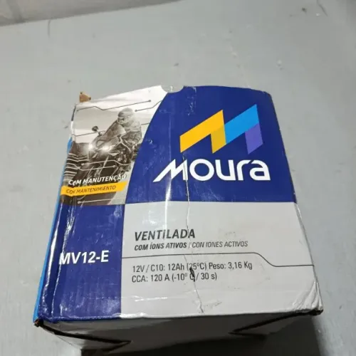 Bateria Moto Moura MV12-E 12Ah 12V Honda CB500 CB400 - Nova