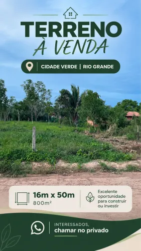 TERRENO À VENDA - CIDADE VERDE RIO GRANDE!