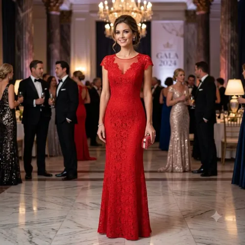 Vestido de Festa Madrinha Formatura Aniversário vermelho