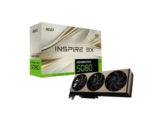 Placa De Video Msi Geforce RTX 5080 Inspire 3x Oc 16gb Gddr7 256 Bits