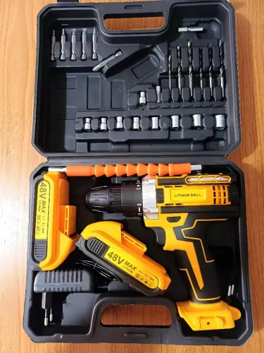 Kit Parafusadeira e Furadeira 48V Bivolt + 2 Baterias e Maleta