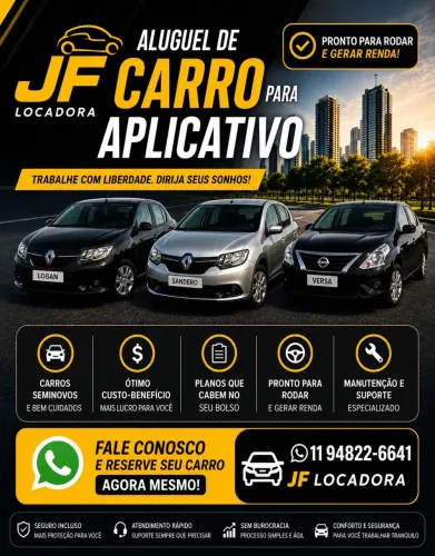 ALUGAMOS VEÍCULOS PARA MOTORISTA DE APLICATIVOS