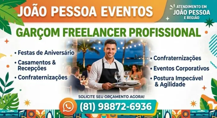 Garcom freelancer Para Seu Evento