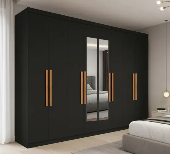 Guarda Roupa ouro 8 portas com espelho 100 % MDF em mega Promoção!