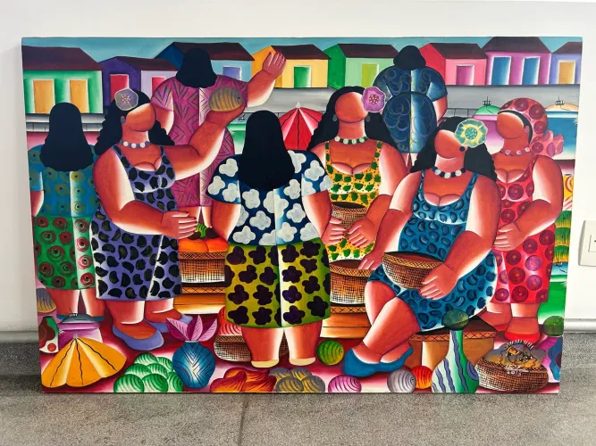 Quadro Original - Dermeval da Silva - 120x80cm - Com Certificado