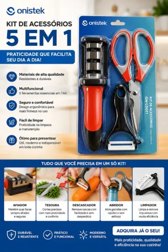 Utensílios de cozinha 3 em 1