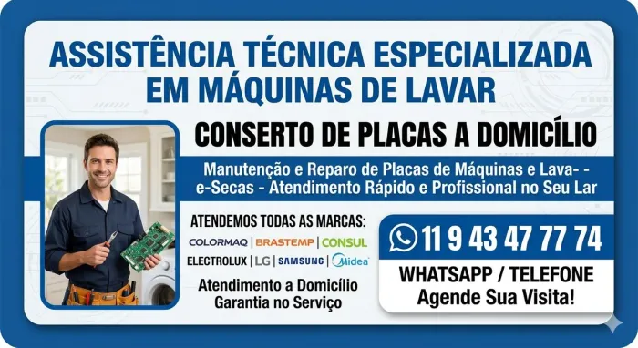 Conserto de placas de máquinas de lavar 