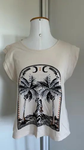 Blusa Maria Filó Estampada Off-White Tamanho M