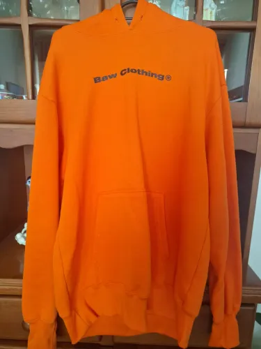 Moleton Baw Clothing laranja, com capuz, canguru - tamanho M