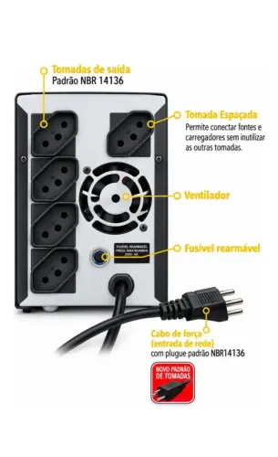Estabilizador SMS Progressive III 1000VA 1000W Bivolt