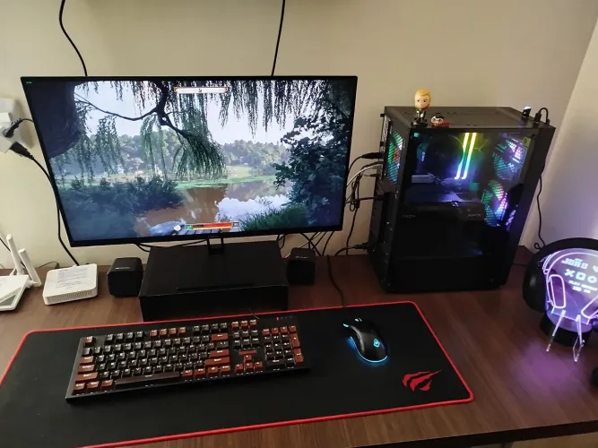 Pc Gamer completo Ryzen 5 + RX 6600 8G + 32GB memória + Monitor 27" 165Hz