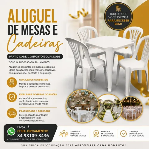 Locação de mesa e cadeiras?