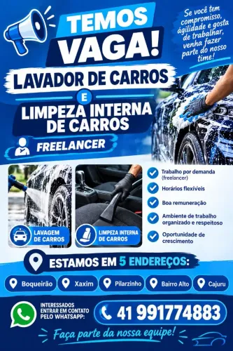 Vagas freelancer para lava car Brasil: