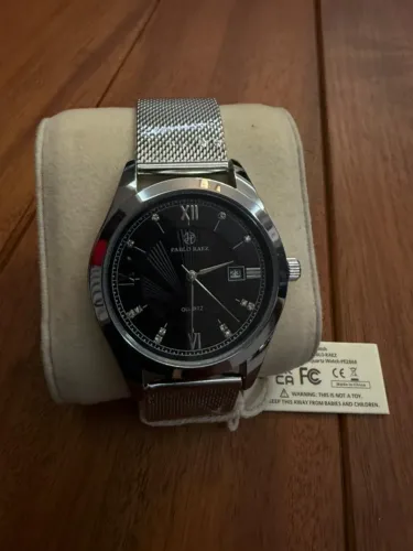 Relógio Pablo Raez Mesh Silver - Estilo Moderno e Executivo (Novo)