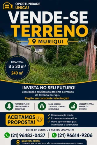 Terreno próximo a fazenda Muriqui