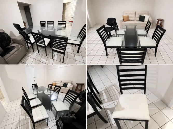 Mesa com conjunto de 8 cadeiras