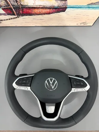 Volante + Airbag Semi Novo Volkswagen Polo Virtus Nivus Tcross Golf Jetta couro Napa