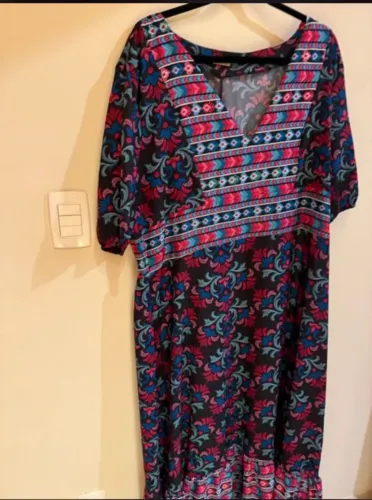 Vestido longo bordado