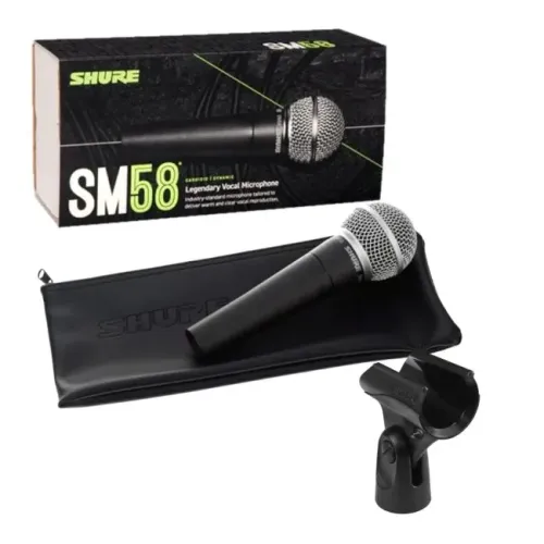 Microfone Shure SM58 Original Novo Cor preto