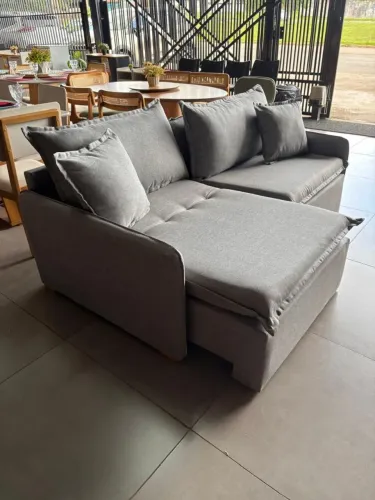 Sofá 2 módulos cama assento molas bonnel 