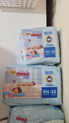 Kit Fraldas Turma da Mônica QuatroSec (4 Fechados + 2 Abertos de Brinde)