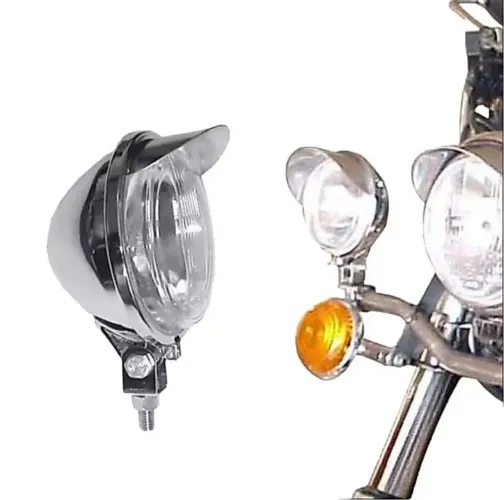 Farol de Milha Universal com aba para motos e carros