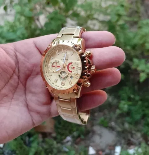 Relógio Wwoor Luxo Gold
