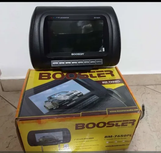 Encosto de cabeça veicular com tela TV