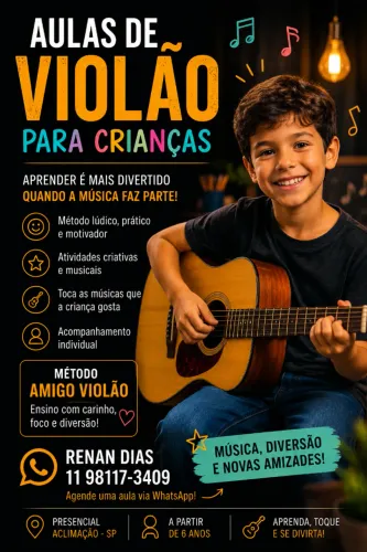 Aulas de Violão para Crianças | Método Amigo Violão | Aclimação