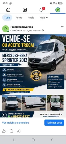 Mercedes-Benz Sprinter 311 Furgão E.longo T.alto Dies. 2012