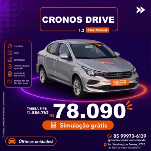 Fiat Cronos Drive 1.3 8V Flex 2025