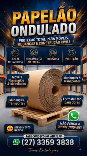 Bobina de Papelão Ondulado 1,2m larg