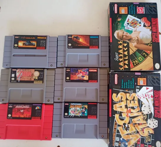 Jogos originais super Nintendo snes Zelda spider Mario top gear e outros