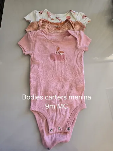 3 bodies carters menina 9m manga curta