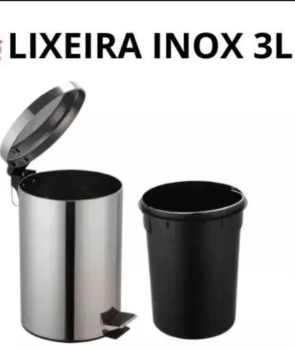 Lixeira inox 3l