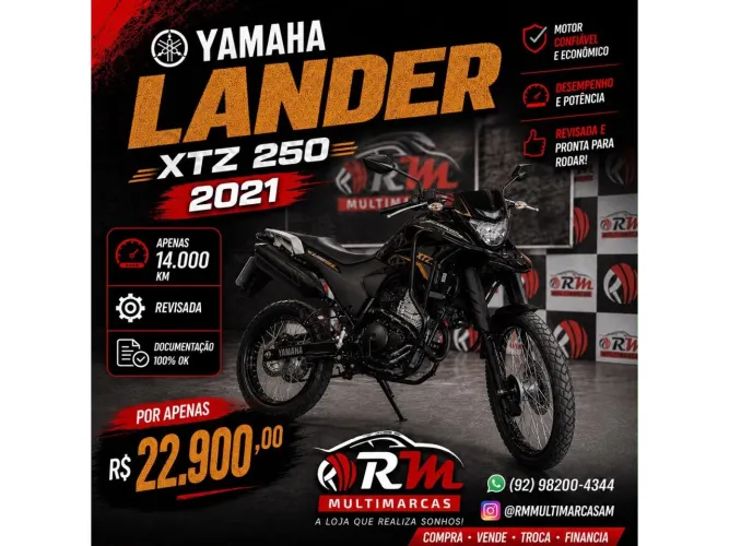 Yamaha Xtz 250 lander 249cc 2021