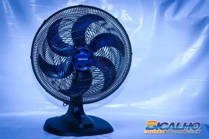 VENTILADOR MESA TURBO 6P 50CM AZUL 220V NOVO