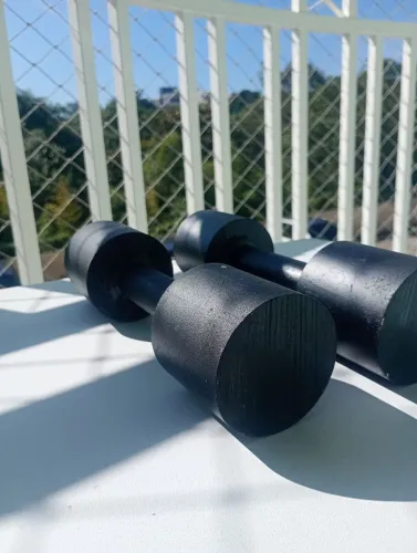 Par de halteres de 3 kg cada Ferro pintado