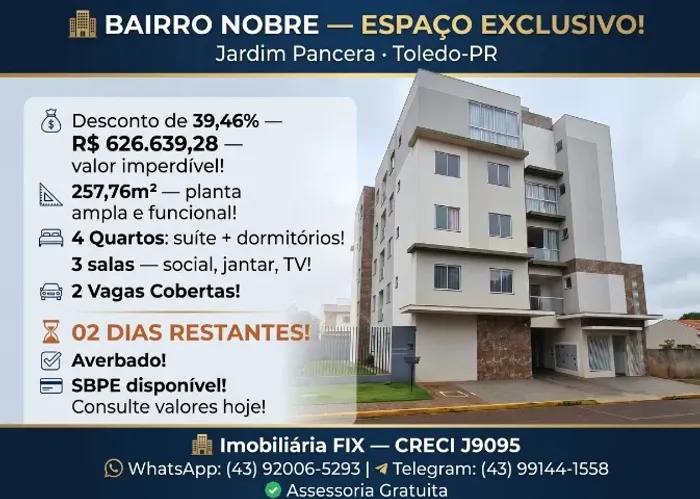 ? BAIRRO NOBRE ? ESPAÇO EXCLUSIVO! Toledo-PR!