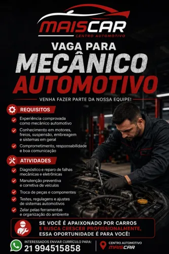 Vaga Mecânico Automotivo Nova Iguaçu 