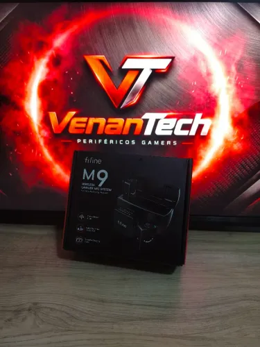 Microfone de Lapela FIFINE M9 Duplo Sem Fio com Estojo de Carregamento NOVO!