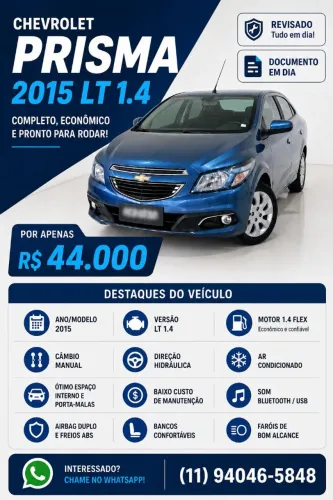 Chevrolet Prisma Sed. LT 1.4 8V Flexpower 4P 2015