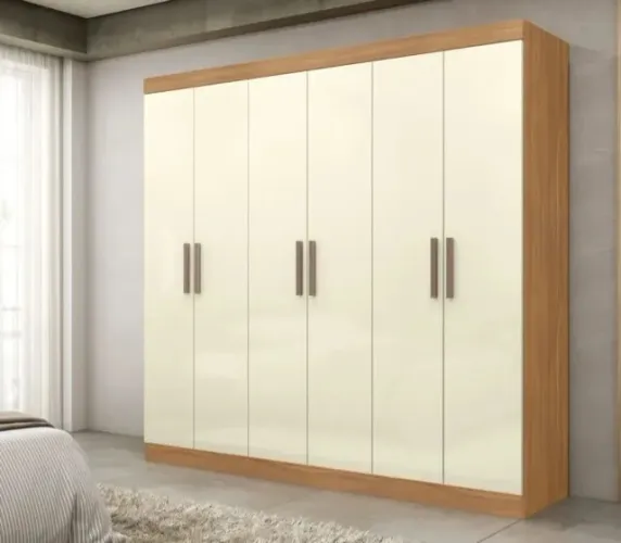 Roupeiro Ouro 6Prt 2Gav 100% Mdf - Maxel