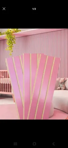Placas ripadas em mdf rosa 