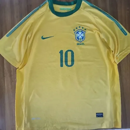 camisa 2010 cbf seleção brasileira amarela tamanho gg