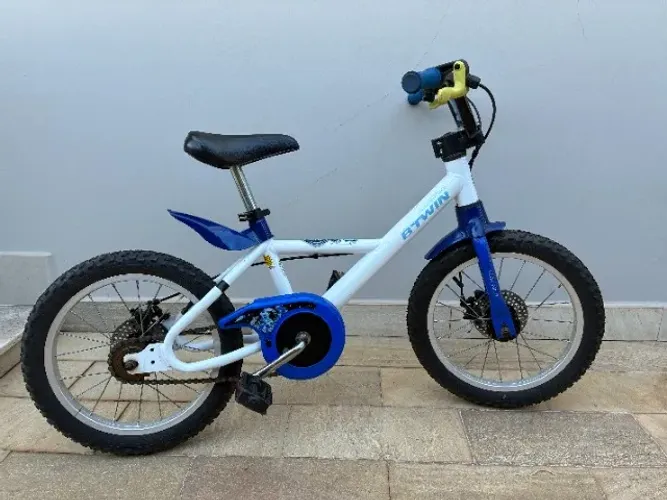 Bicicleta Infantil Aro 16 500 Btwin (Branca e Azul)