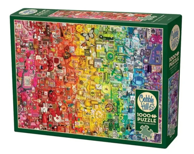 Quebra-cabeça Rainbow Color Puzzle Around Cobble Hill, 1000 peças