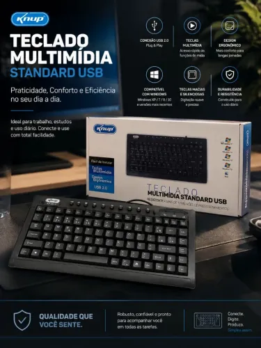 Mini Teclado Multimídia Standard USB