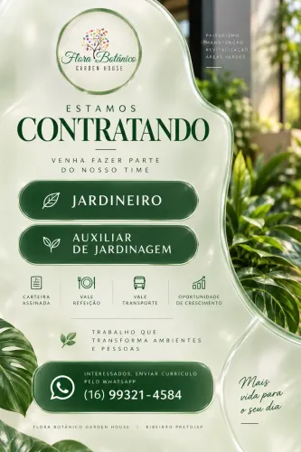 Contrata-se Jardineiro e auxiliar de jardinagem